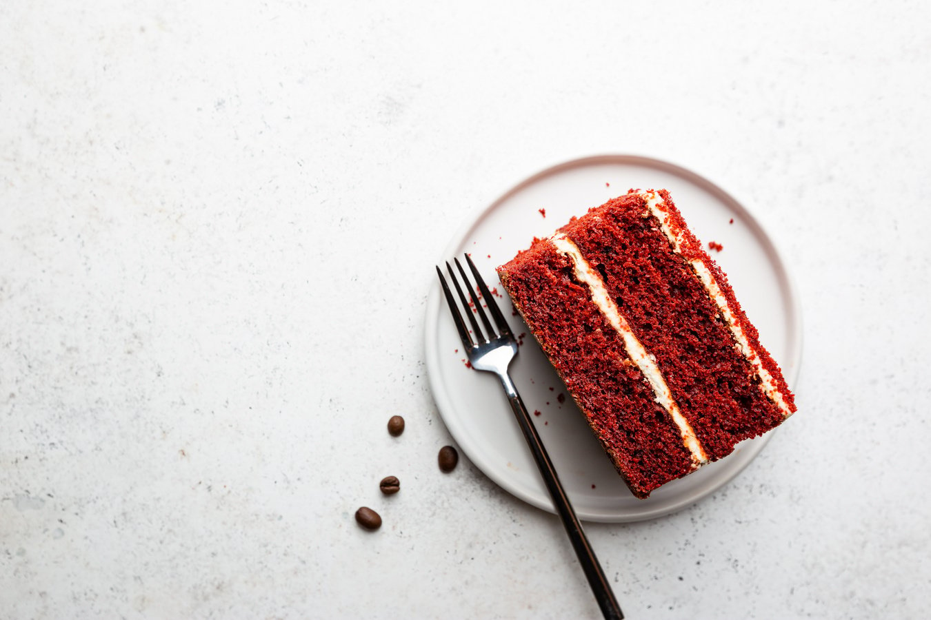 Slice of red velvet cake